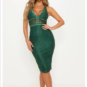 Emerald green lace dress. Size 10.
